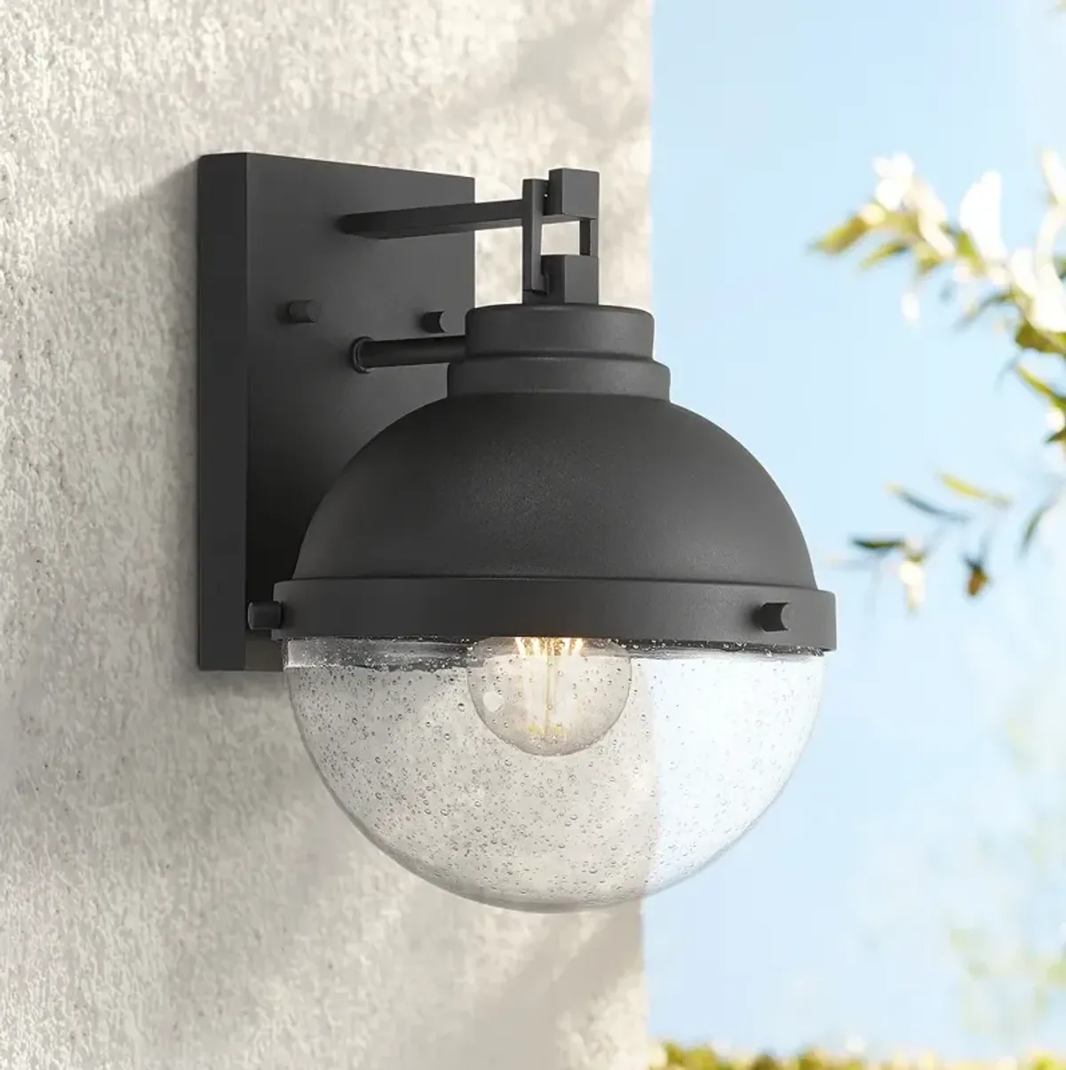 Possini Euro Sargasso 11"H Sand Black Marine Grade Outdoor Wall Light