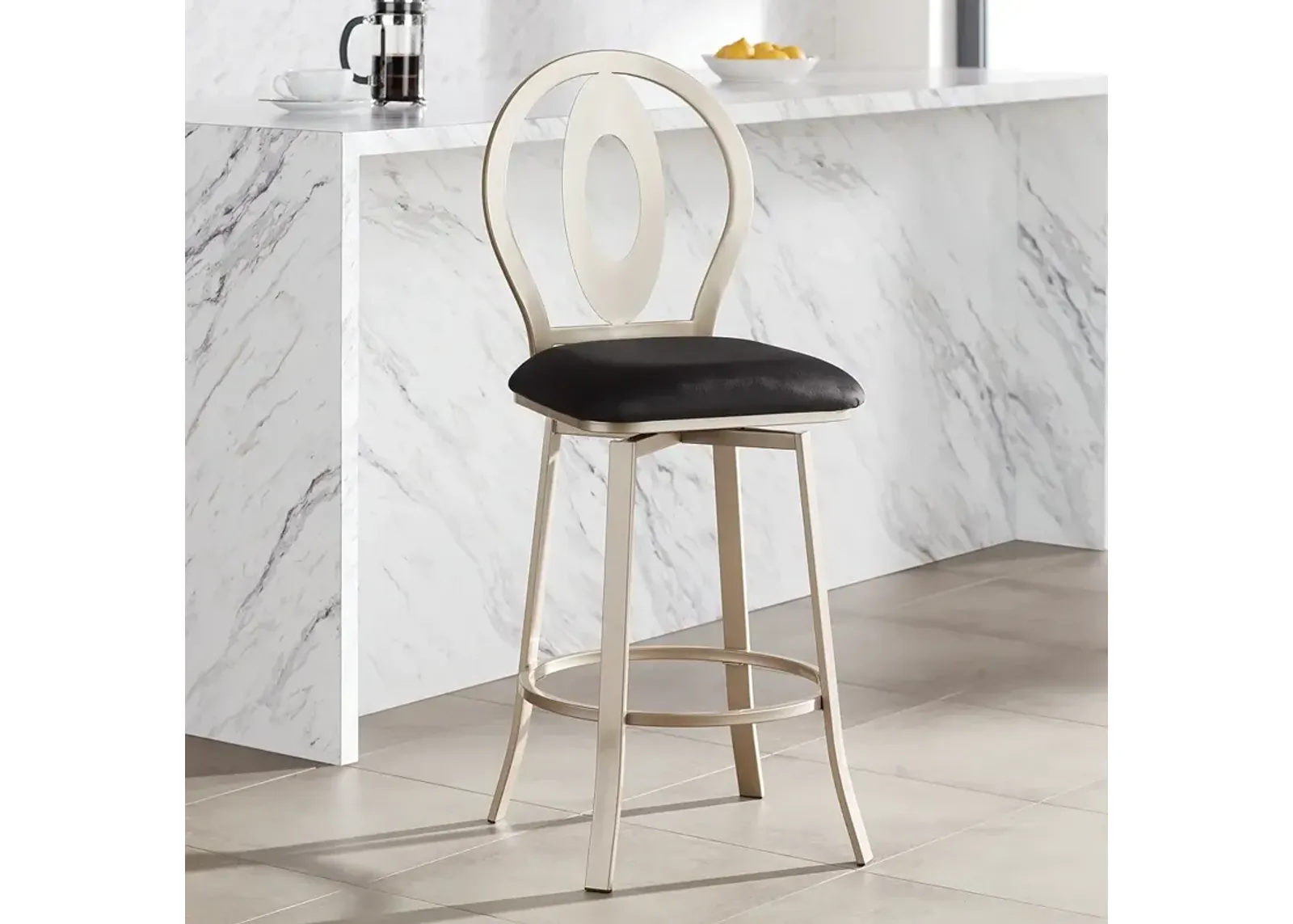 Faye 29" High Champagne Gold Barstool