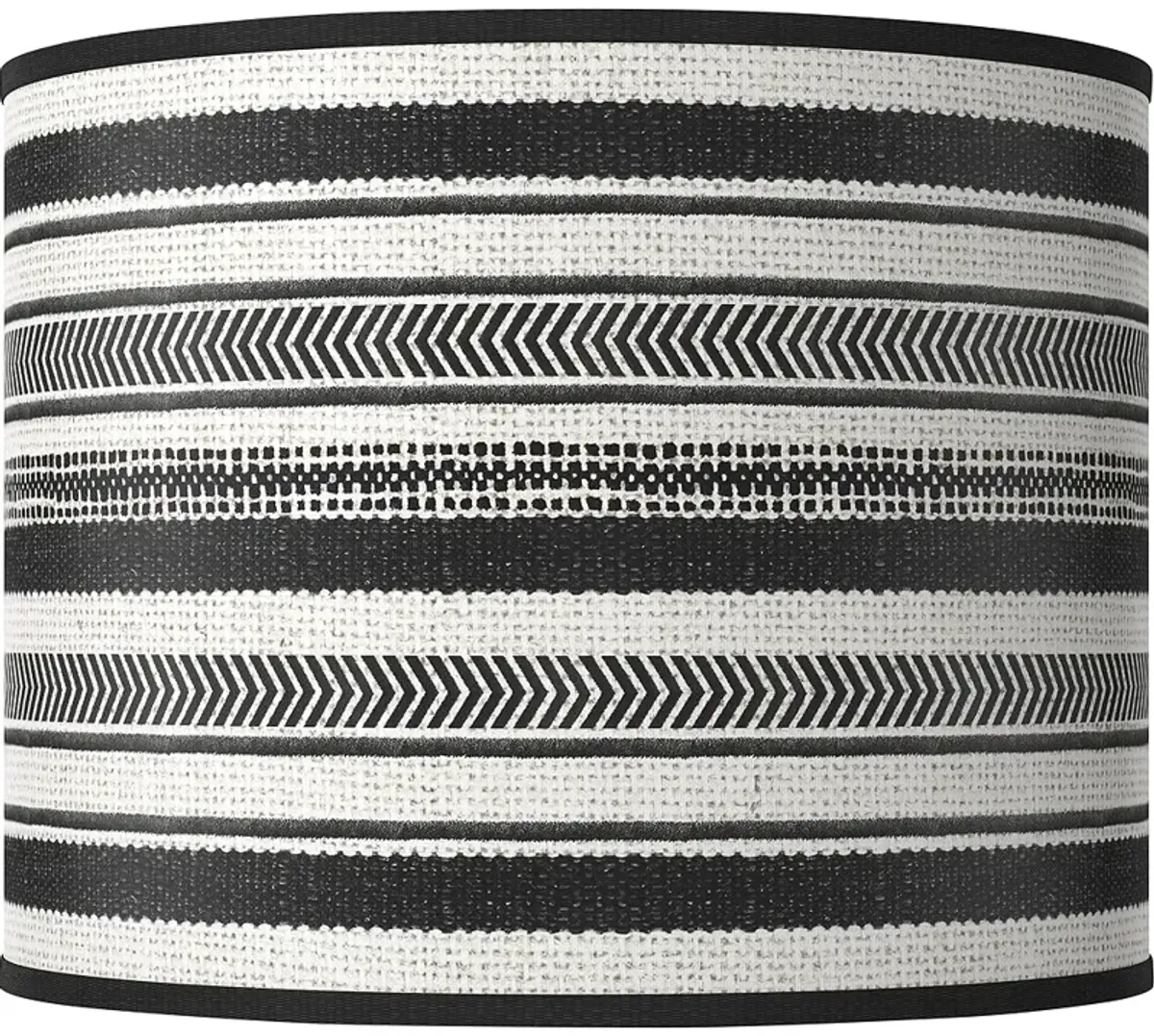 Stripes Noir White Giclee Round Drum Lamp Shade 14x14x11 (Spider)