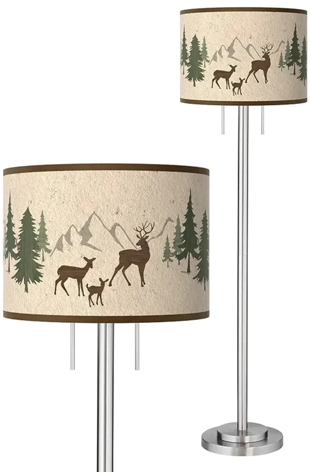 Giclee Glow Garth 63" High Deer Lodge Shade Brushed Nickel Floor Lamp