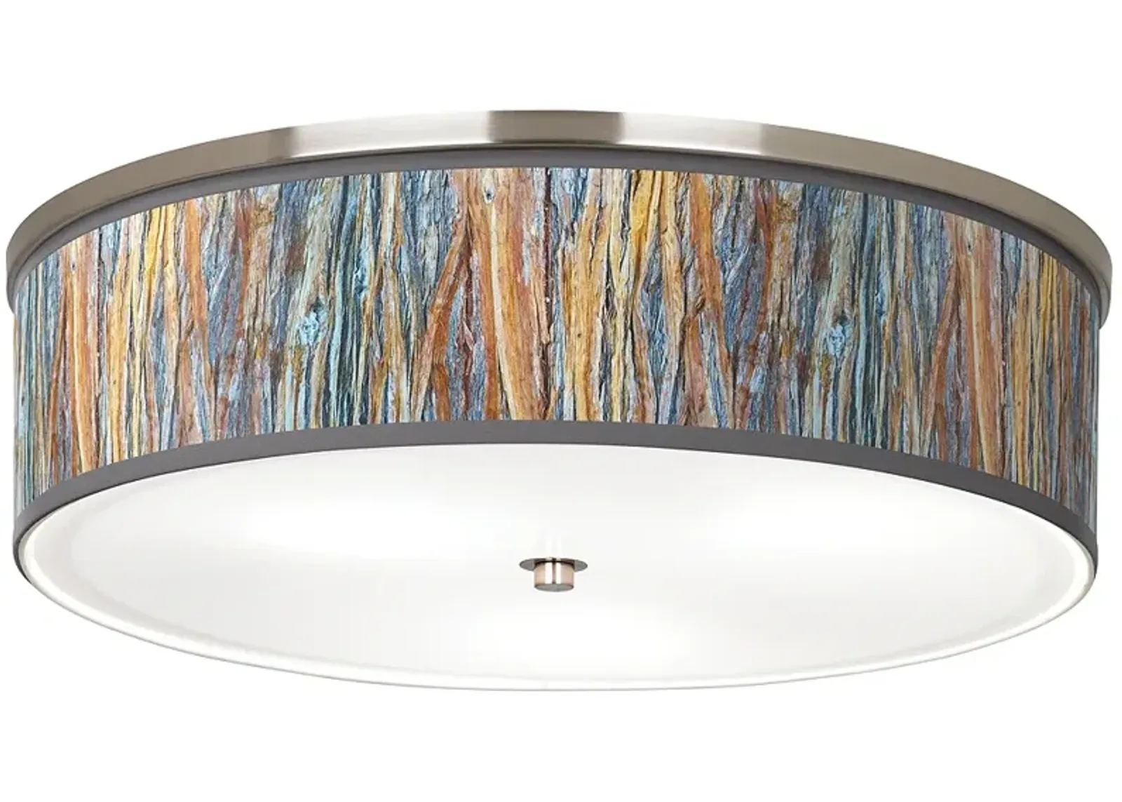 Striking Bark Giclee Nickel 20 1/4" Wide Ceiling Light