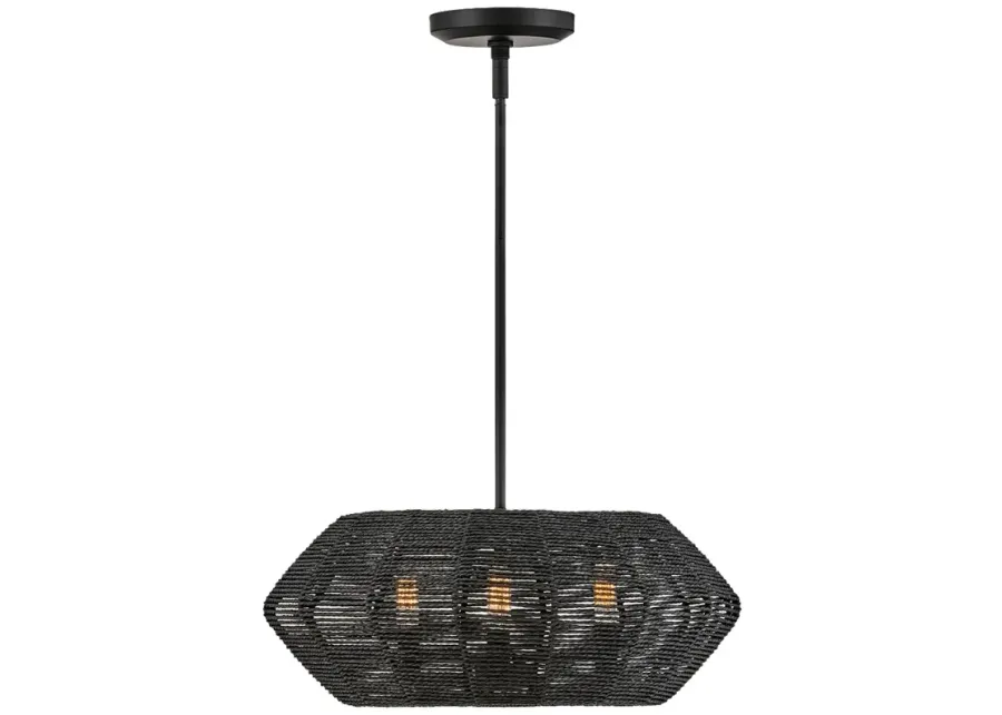 Hinkley Luca 21 1/4" Wide Modern Black Woven Drum Chandelier