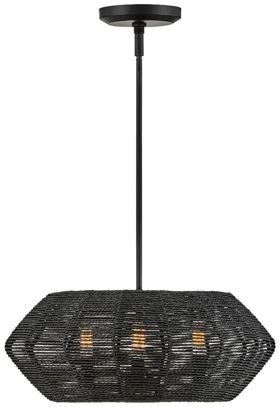 Hinkley Luca 21 1/4" Wide Modern Black Woven Drum Chandelier