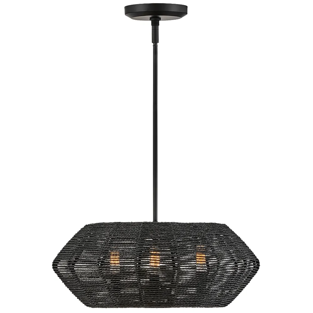 Hinkley Luca 21 1/4" Wide Modern Black Woven Drum Chandelier