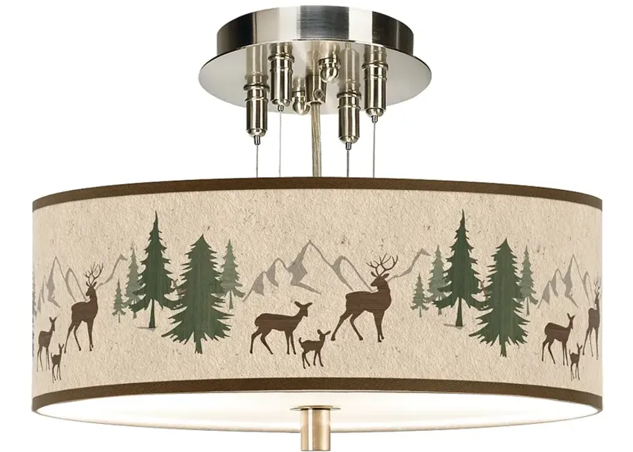 Deer Lodge Giclee 14" Wide Ceiling Light