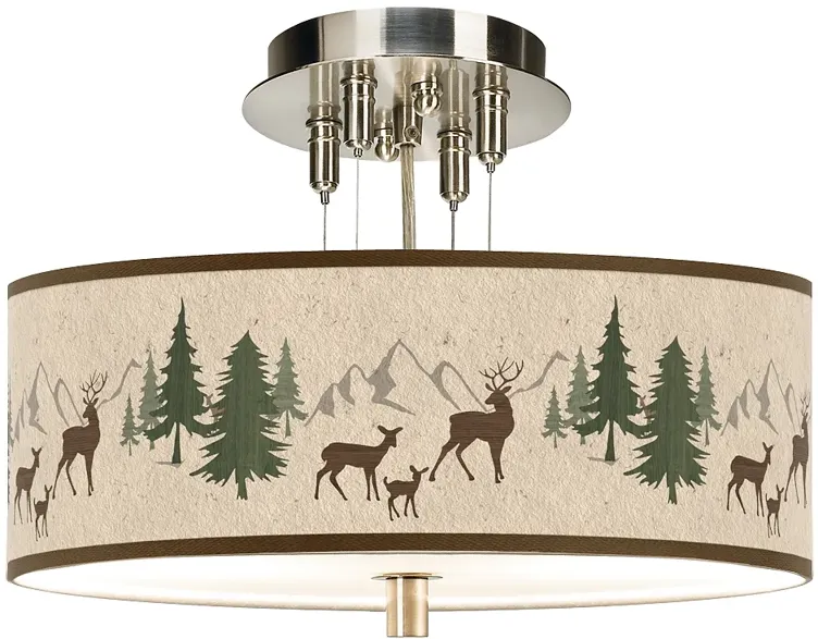 Deer Lodge Giclee 14" Wide Ceiling Light