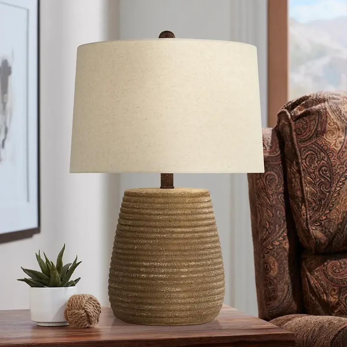 360 Lighting Sandstone 23" High Rustic Ceramic Table Lamp