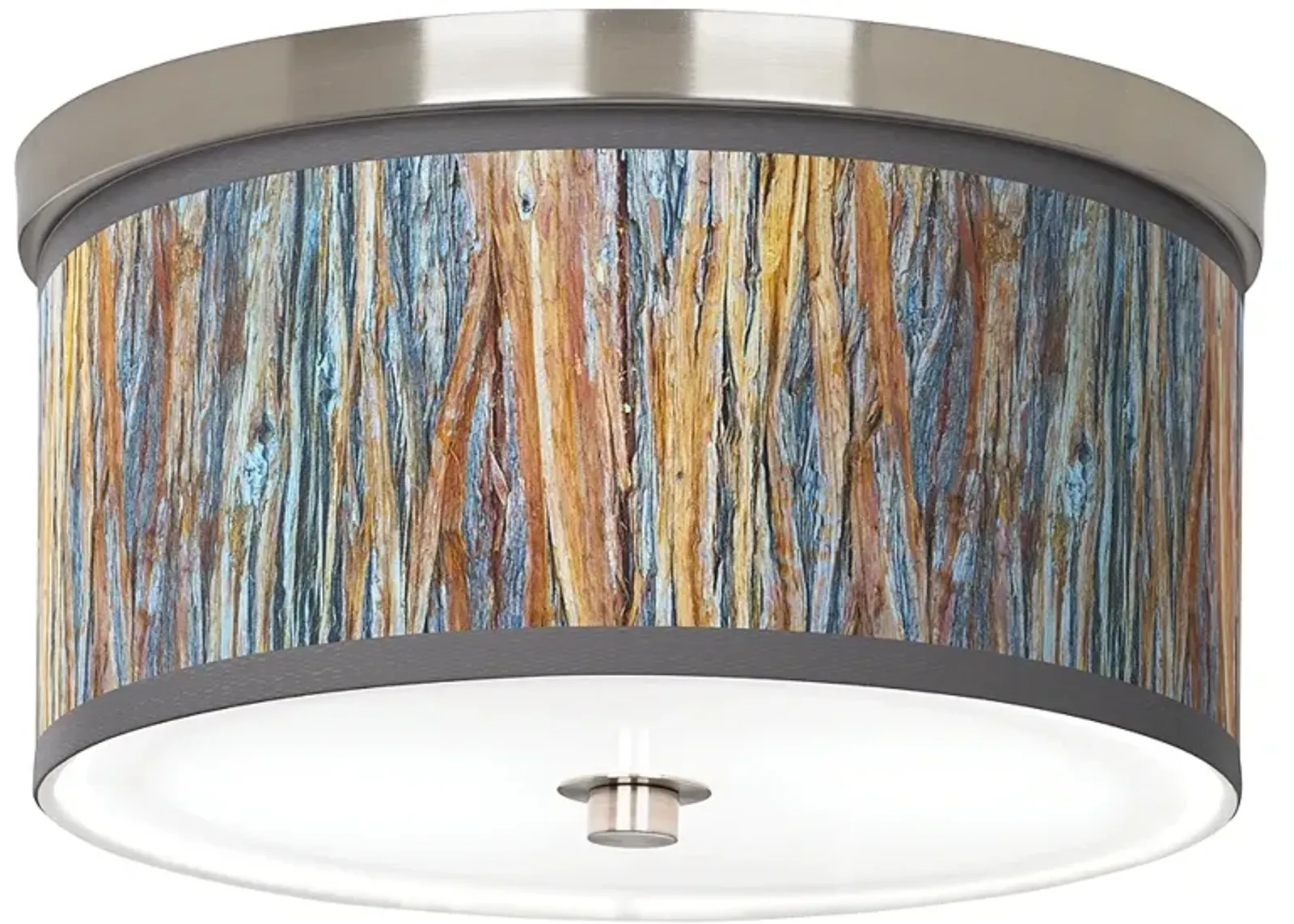 Striking Bark Giclee Nickel 10 1/4" Wide Ceiling Light