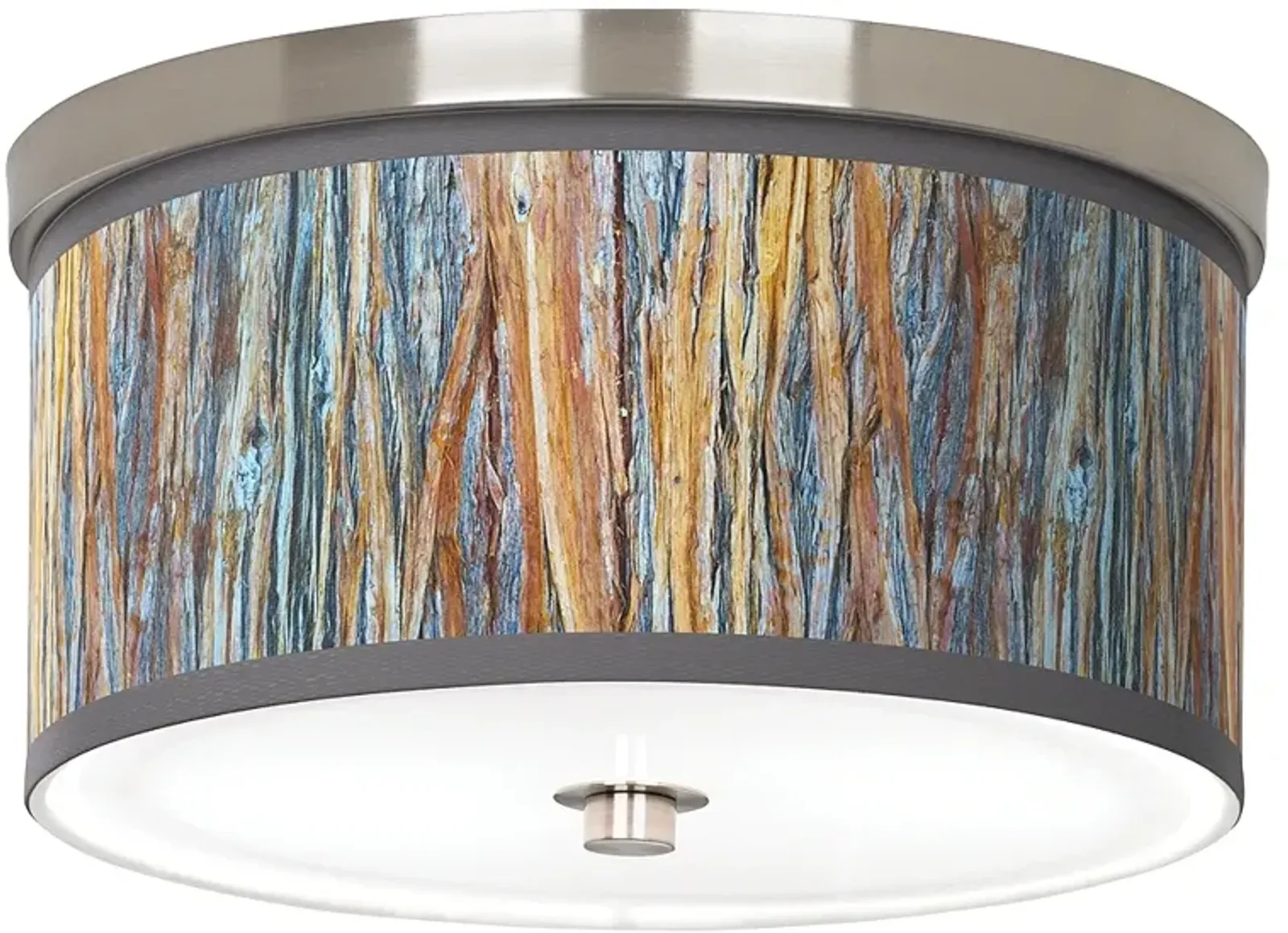 Striking Bark Giclee Nickel 10 1/4" Wide Ceiling Light