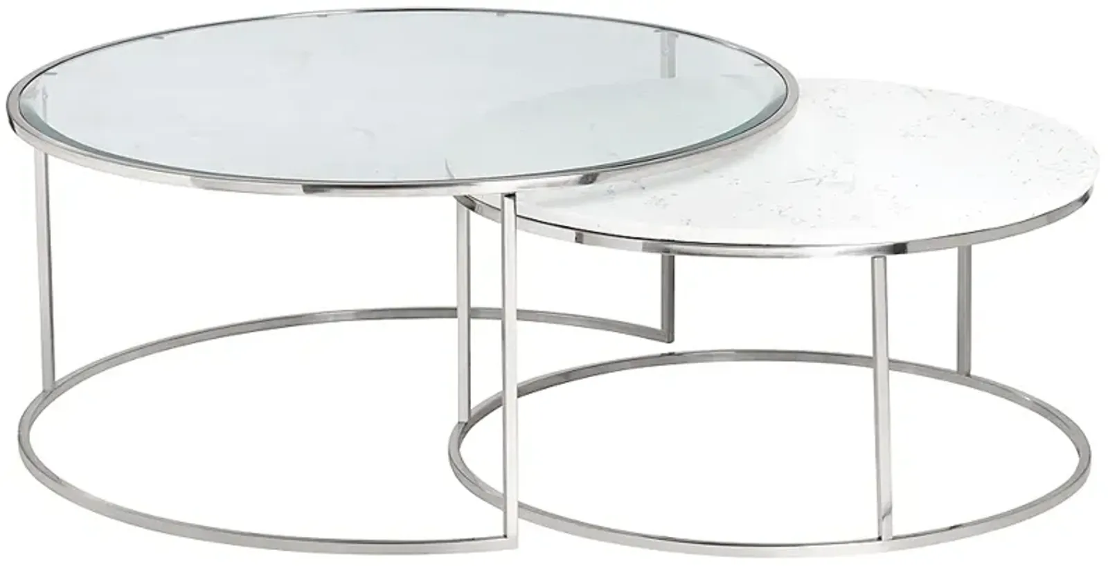 Crestview Collection Cellini Marble Nested Cocktail Tables