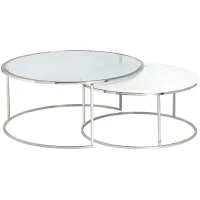 Crestview Collection Cellini Marble Nested Cocktail Tables