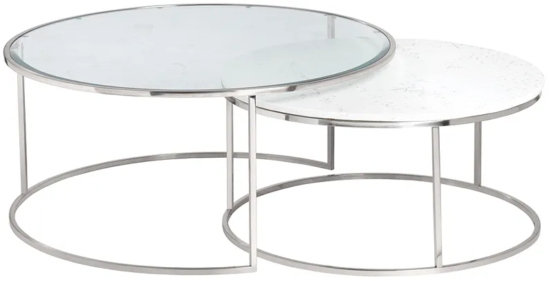 Crestview Collection Cellini Marble Nested Cocktail Tables