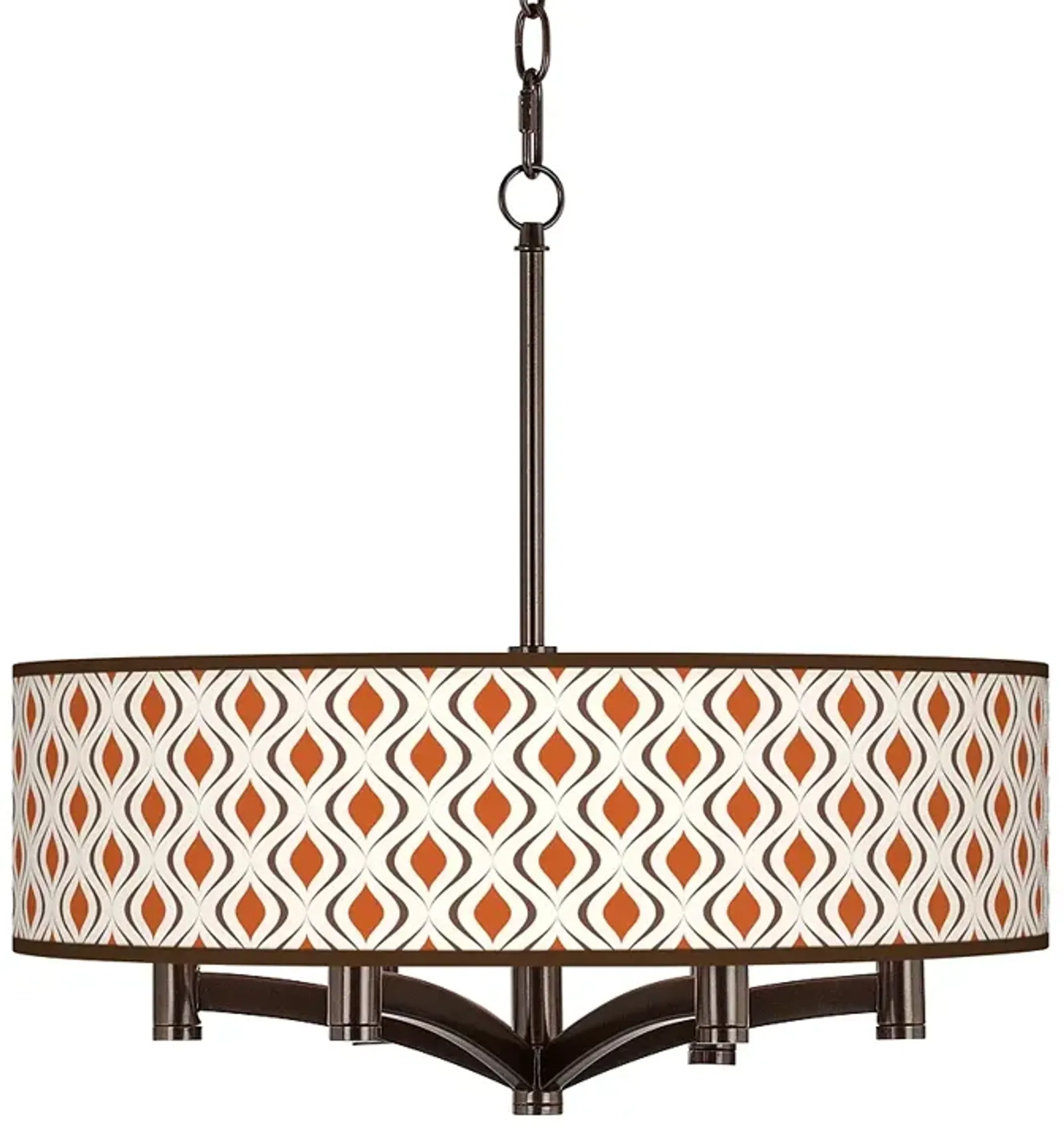 Retro Lattice Ava 6-Light Bronze Pendant Chandelier