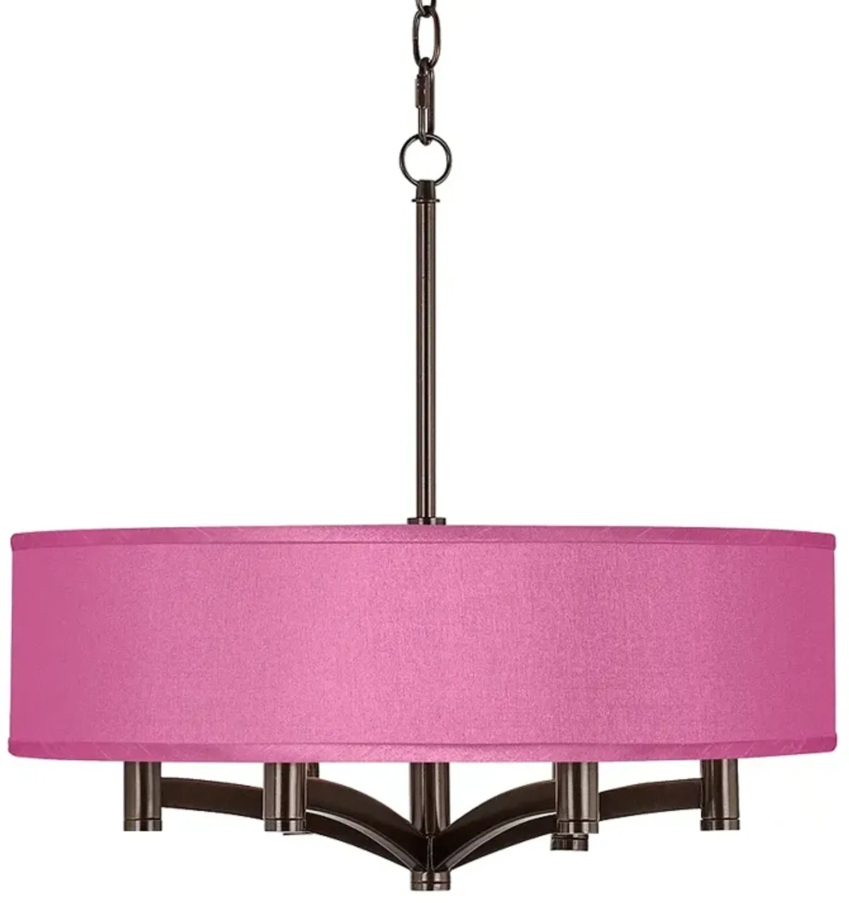 Possini Euro Ava 20" Faux Silk Pink Orchid 6-Light Pendant Chandelier