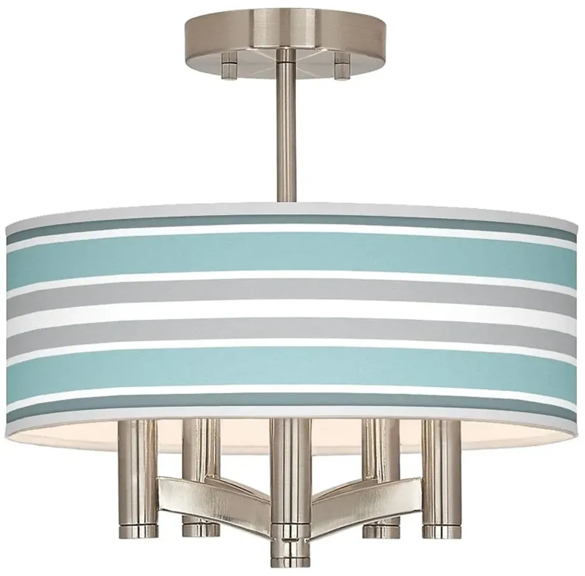 Multi Color Stripes Ava 5-Light Nickel Ceiling Light