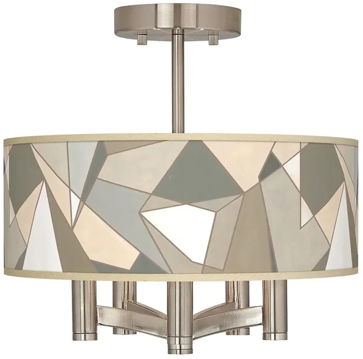 Modern Mosaic I Ava 5-Light Nickel Ceiling Light