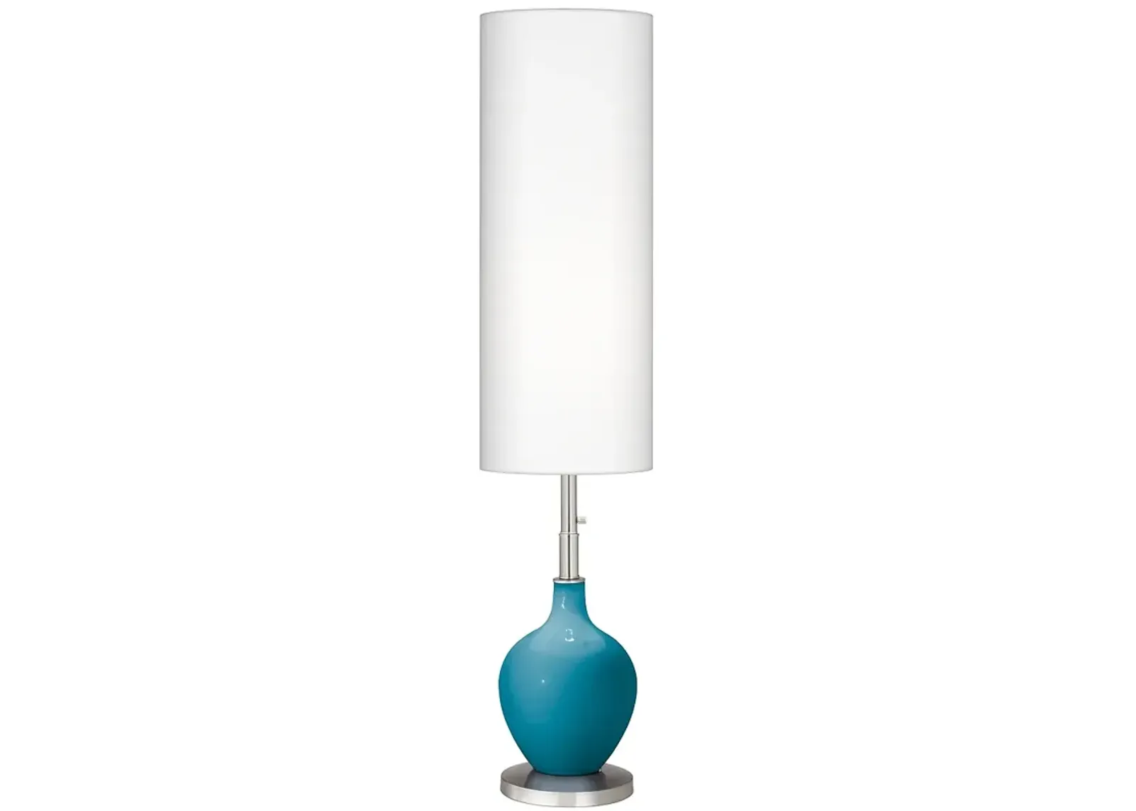 Color Plus Ovo 60" Modern Caribbean Sea Blue Floor Lamp