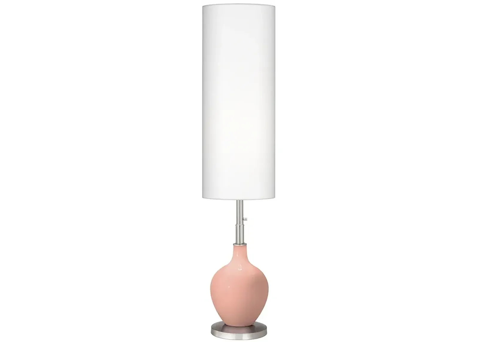 Color Plus Ovo 60" High Modern Glass Mellow Coral Floor Lamp