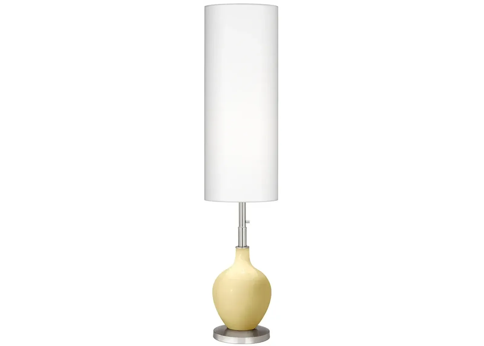 Color Plus Ovo 60" Modern Butter Up Yellow Floor Lamp