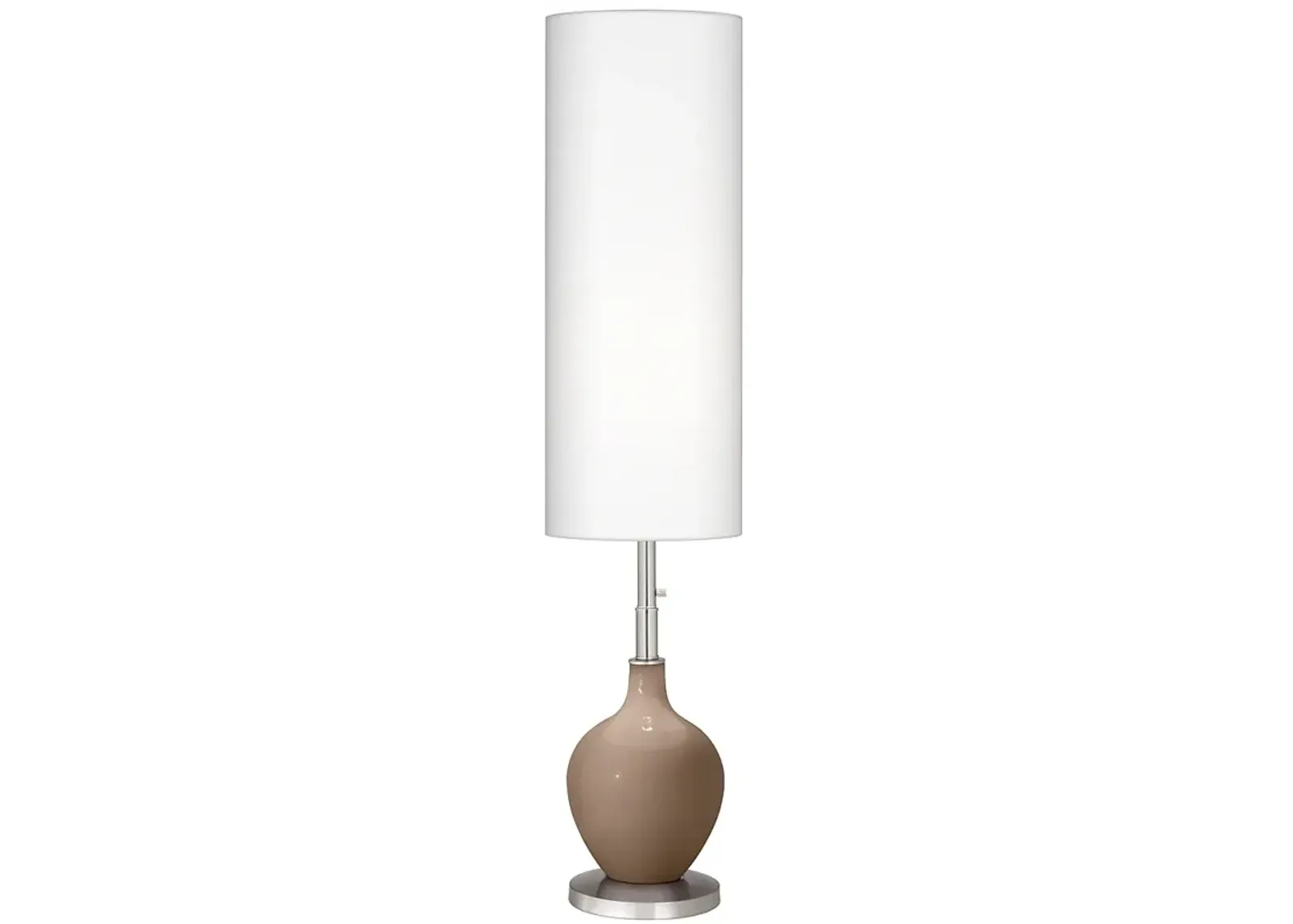 Color Plus Ovo 60" High Modern Glass Mocha Brown Floor Lamp