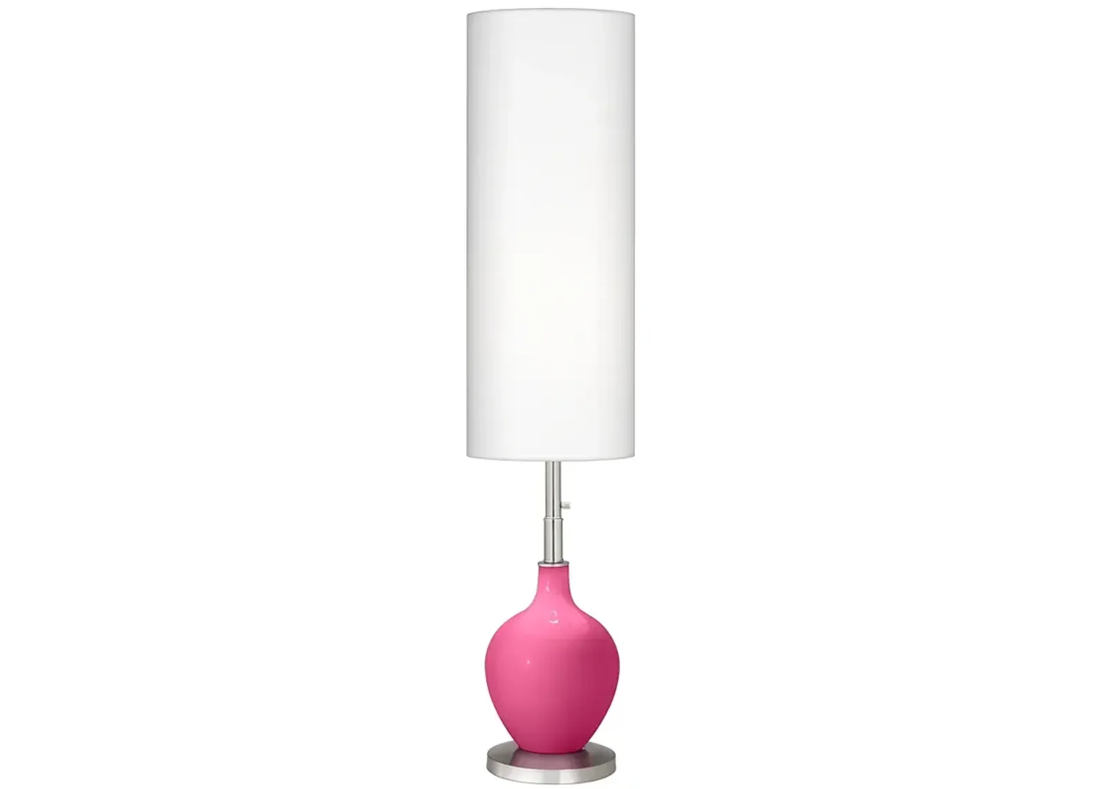 Color Plus Ovo 60" High Modern Glass Blossom Pink Floor Lamp