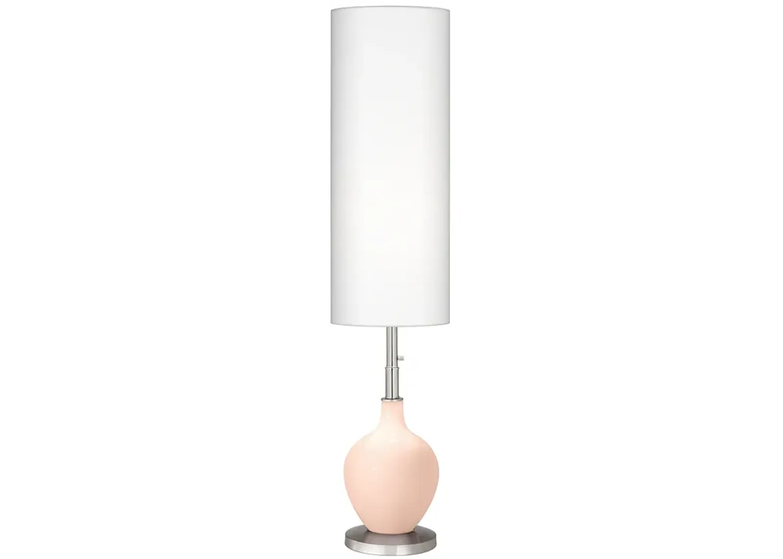 Color Plus Ovo 60" High Modern Glass Linen Pink Floor Lamp