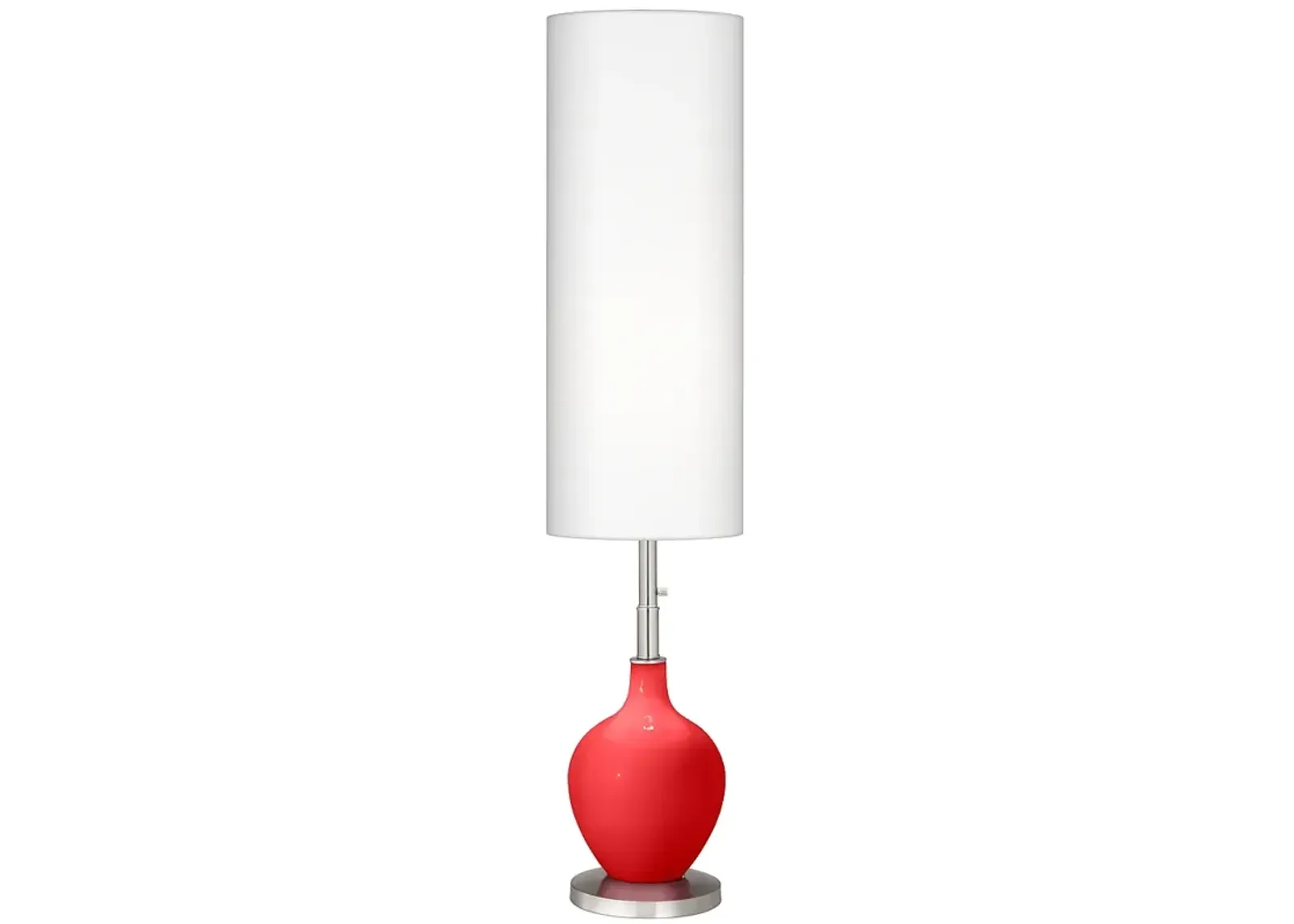 Color Plus Ovo 60" High Modern Glass Poppy Red Floor Lamp