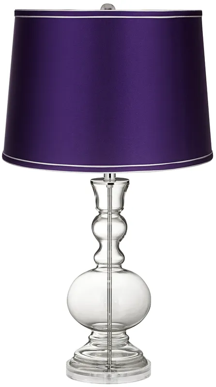 Clear Glass Fillable Satin Purple Apothecary Table Lamp