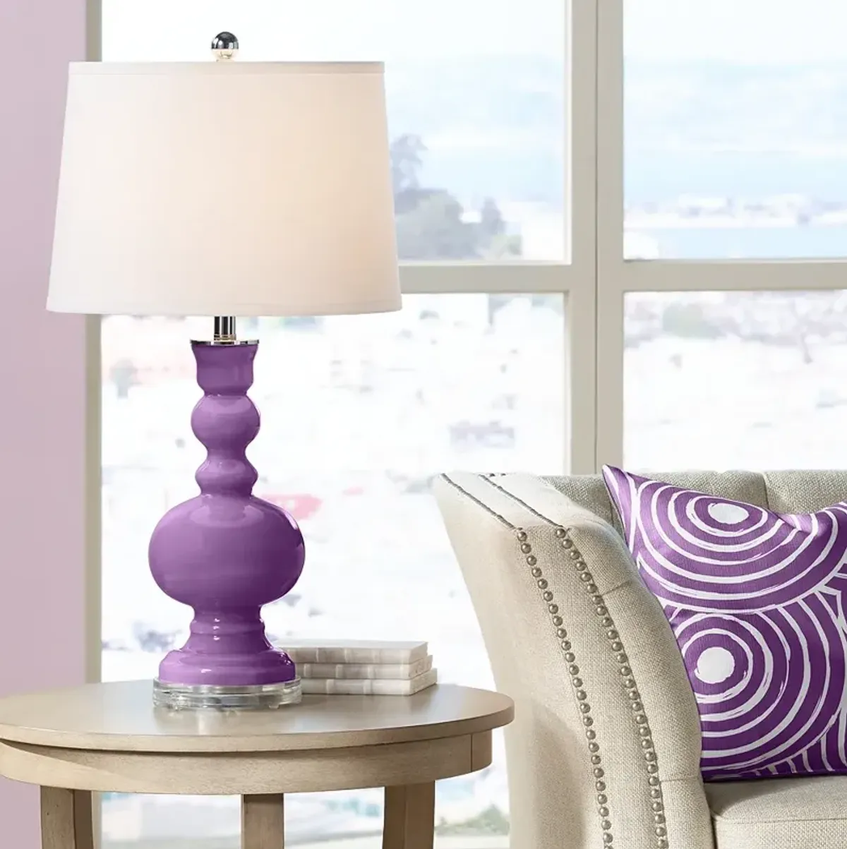 Color Plus Apothecary 30" High Passionate Purple Table Lamp