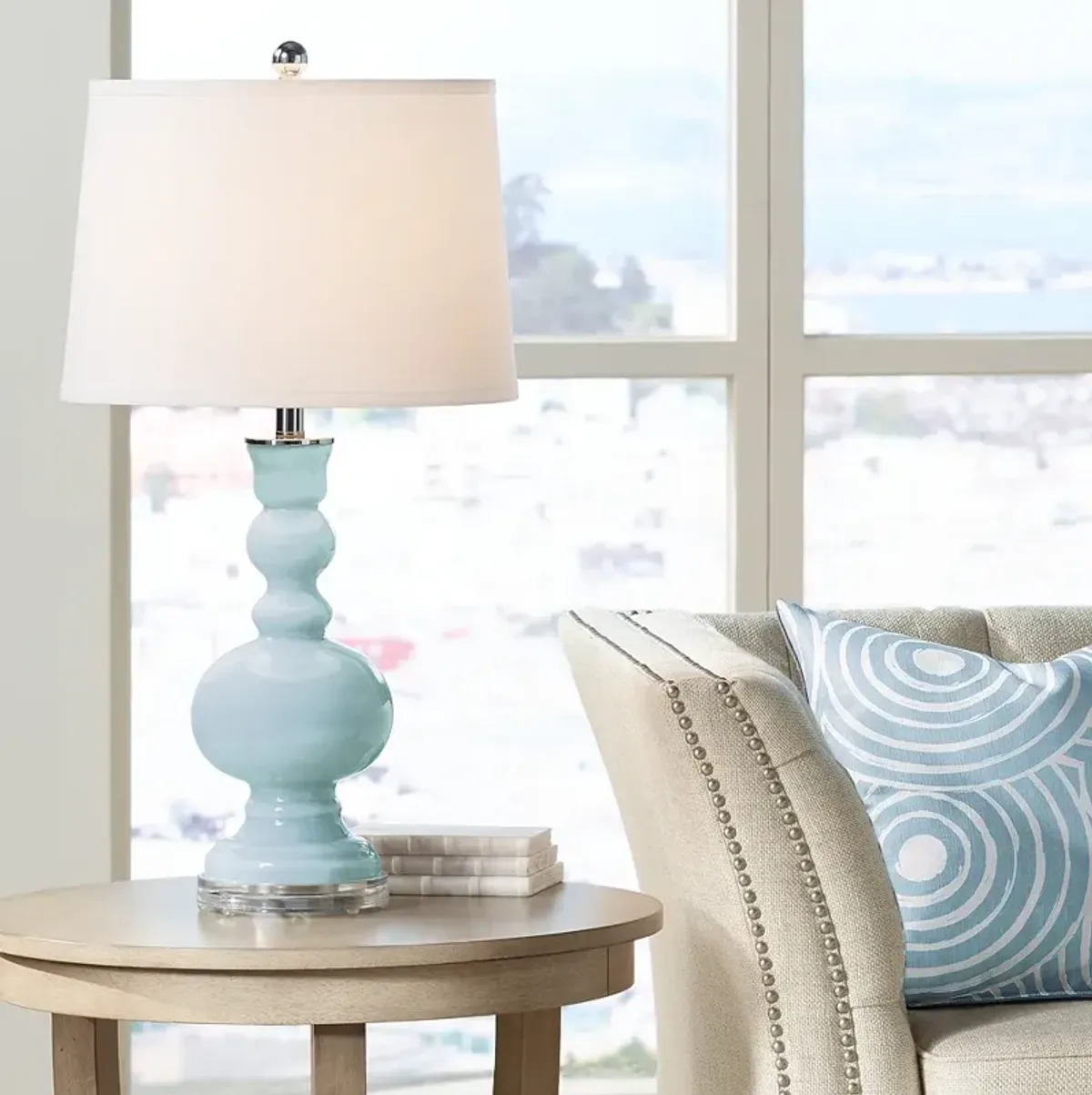 Color Plus Apothecary 30" Vast Sky Blue Table Lamp