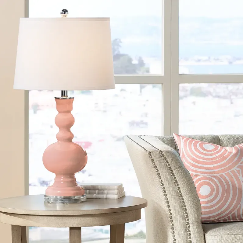 Color Plus Apothecary 30" Mellow Coral Pink Table Lamp