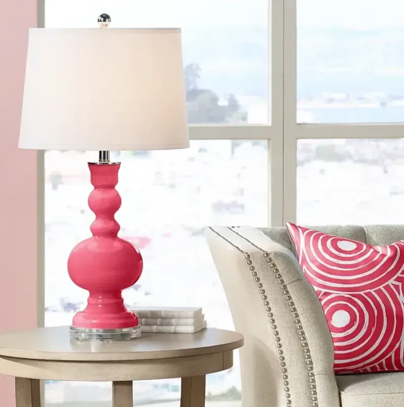 Color Plus Apothecary 30" Eros Pink Glass Table Lamp