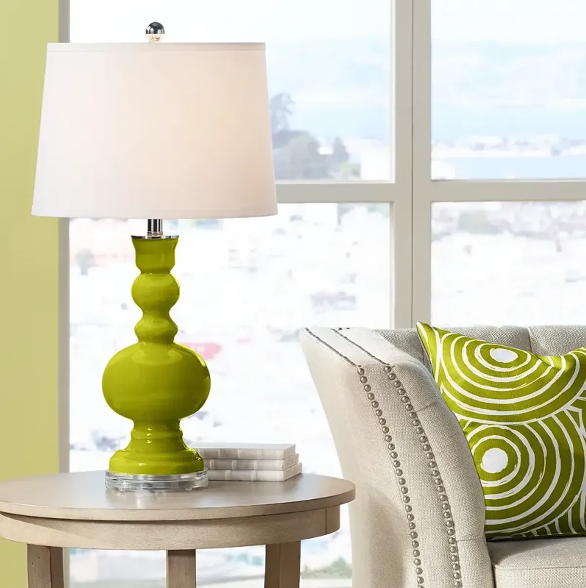 Color Plus Apothecary 30" High Olive Green Table Lamp