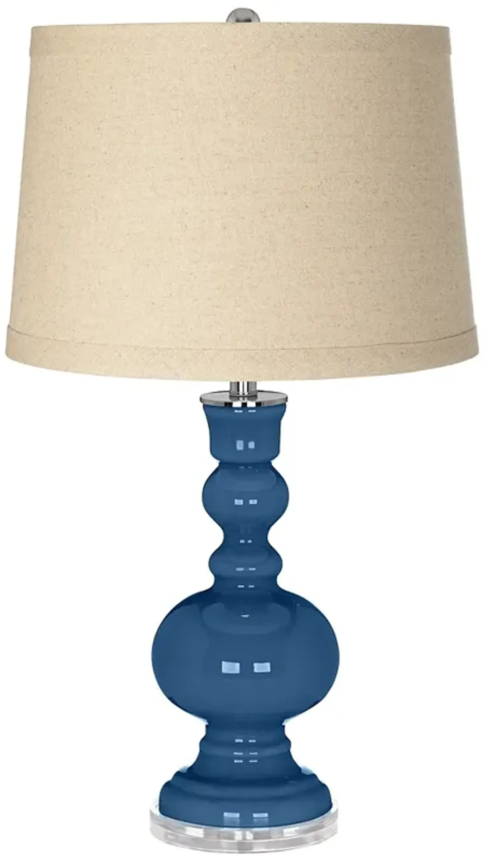 Color Plus Apothecary 30" Burlap Drum Shade  Regatta Blue Table Lamp