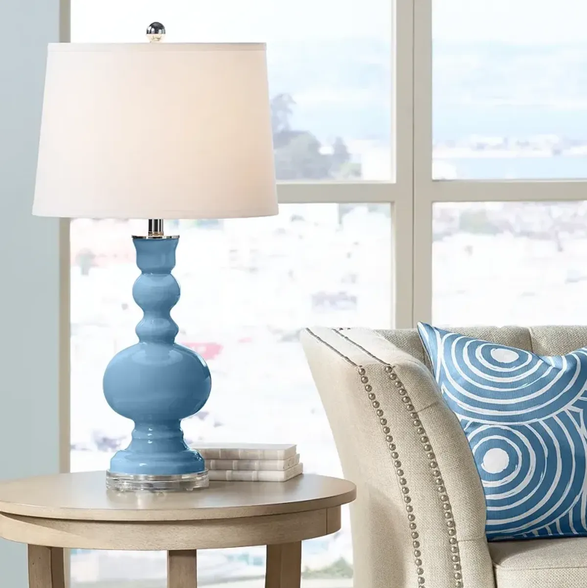 Color Plus Apothecary 30" High Secure Blue Table Lamp