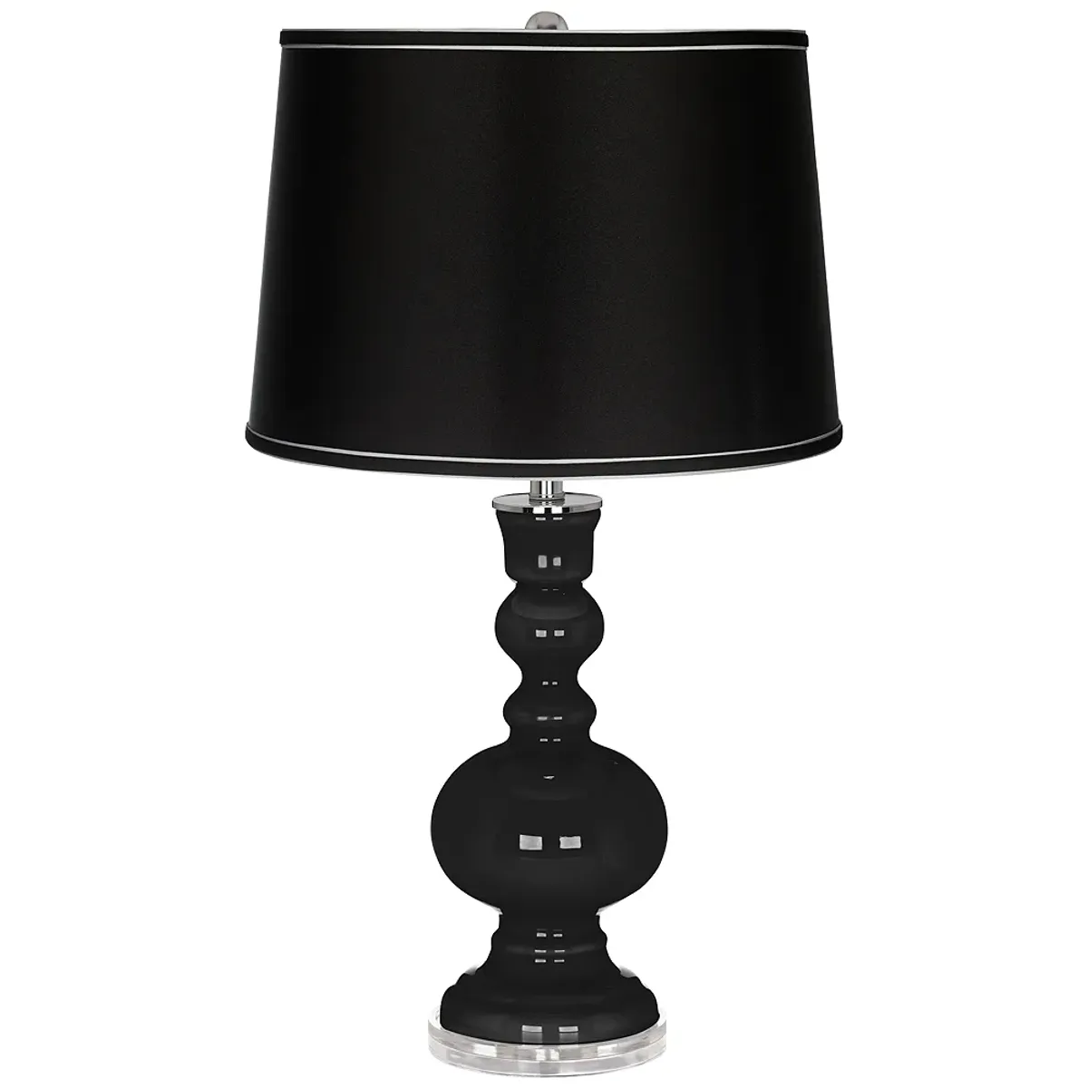 Tricorn Black - Satin Black Shade Apothecary Table Lamp