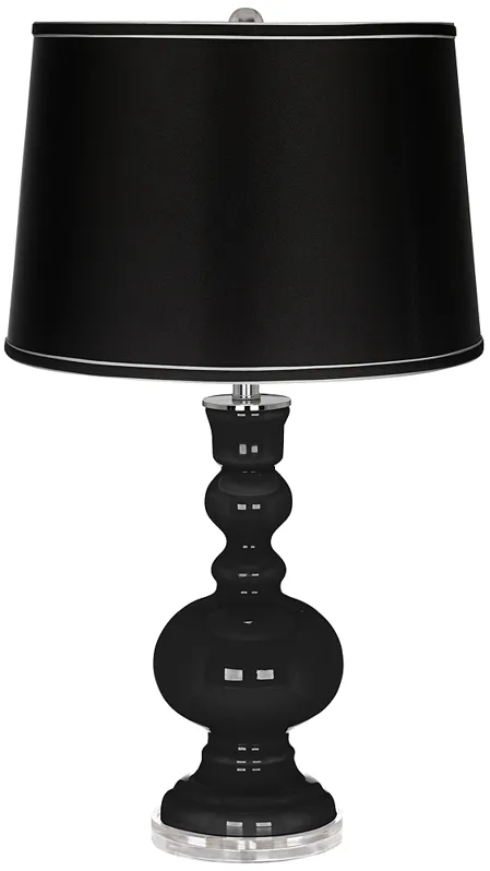 Tricorn Black - Satin Black Shade Apothecary Table Lamp
