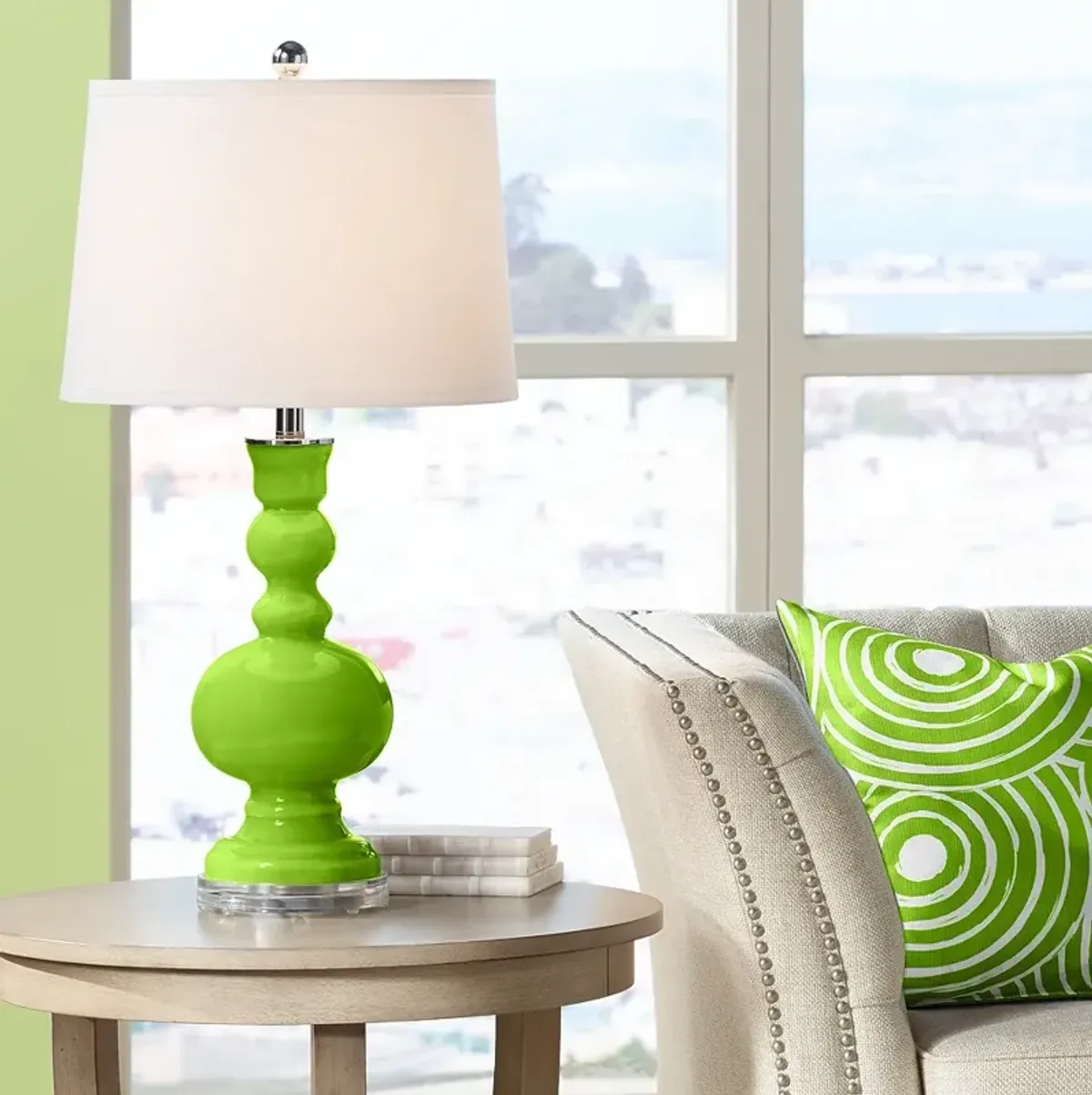 Color Plus Apothecary 30" High Neon Green Table Lamp