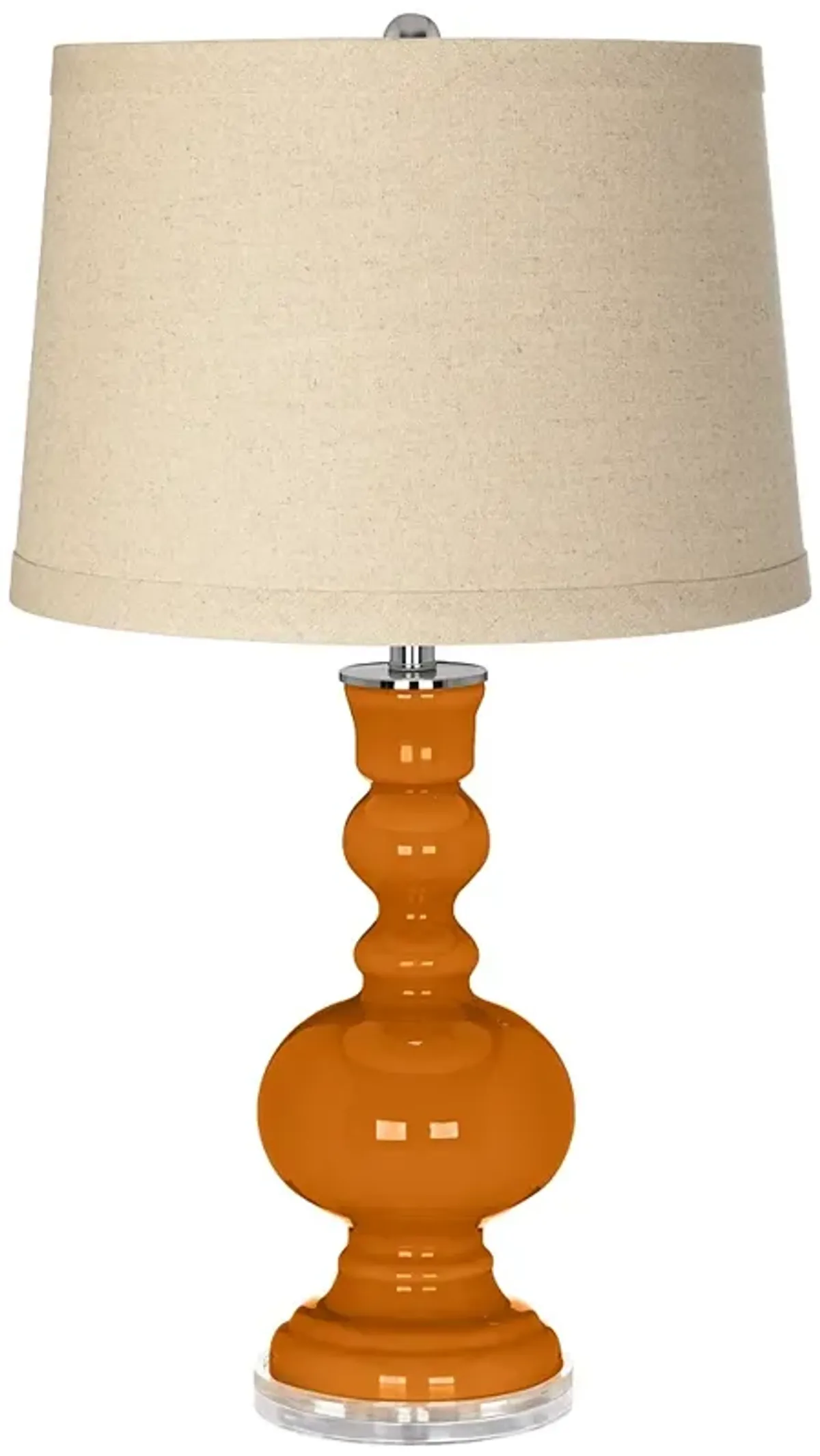 Color Plus 30" Apothecary Cinnamon Spice Burlap Drum Shade Table Lamp