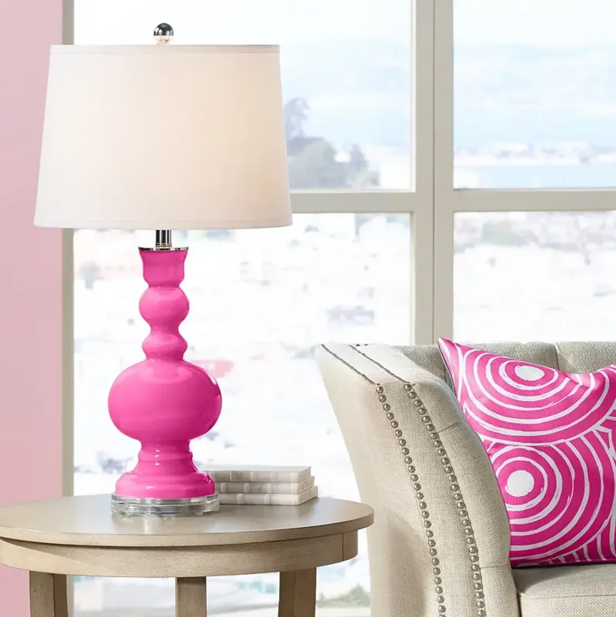 Color Plus Apothecary 30" High Blossom Pink Table Lamp