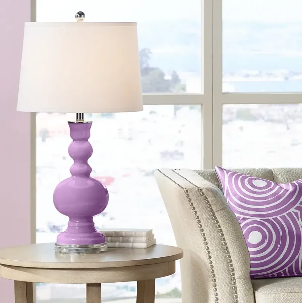 Color Plus Apothecary 30" High African Violet Purple Table Lamp