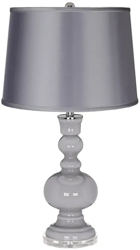 Swanky Gray - Satin Light Gray Shade Apothecary Table Lamp