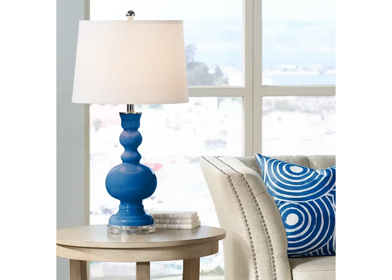 Color Plus Apothecary 30" High Hyper Blue Table Lamp