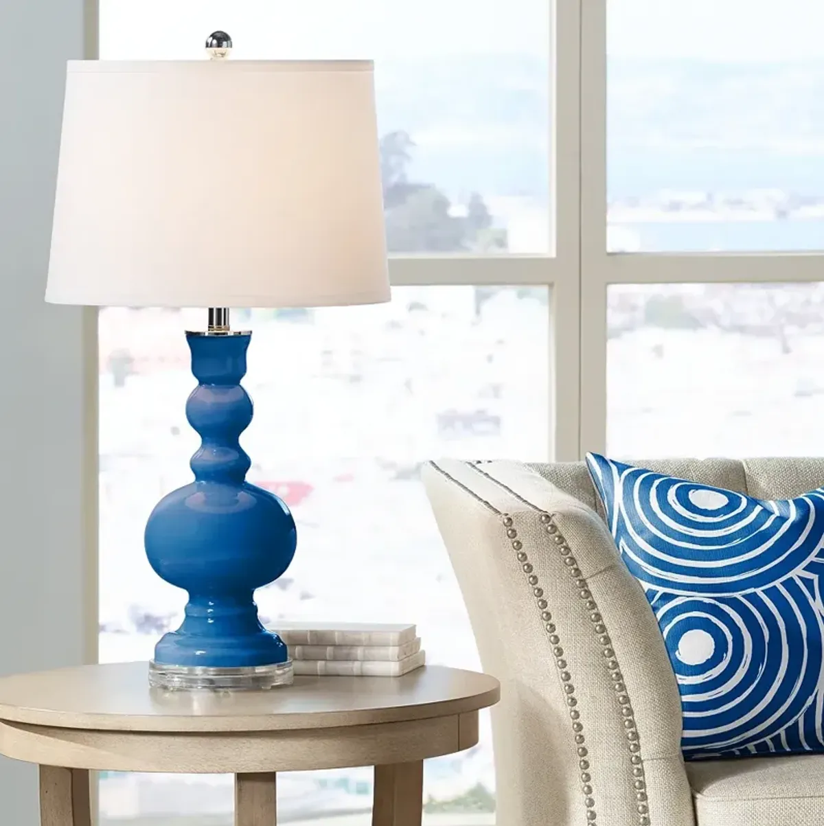 Color Plus Apothecary 30" High Hyper Blue Table Lamp