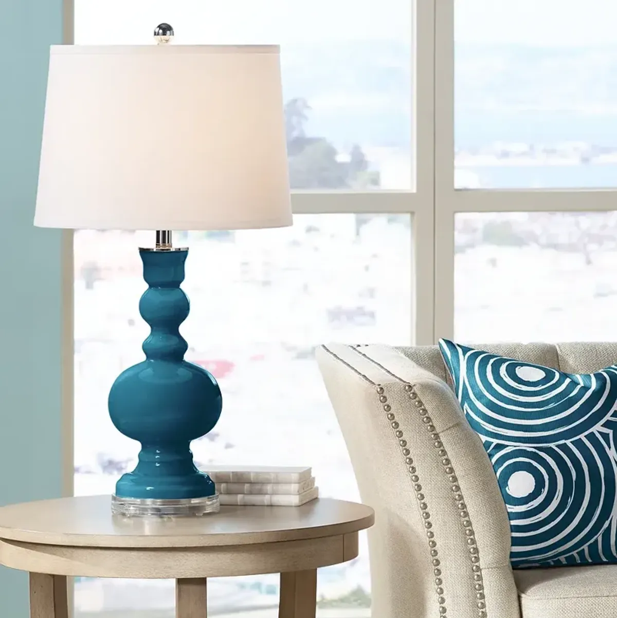 Color Plus Apothecary 30" High Oceanside Blue Table Lamp