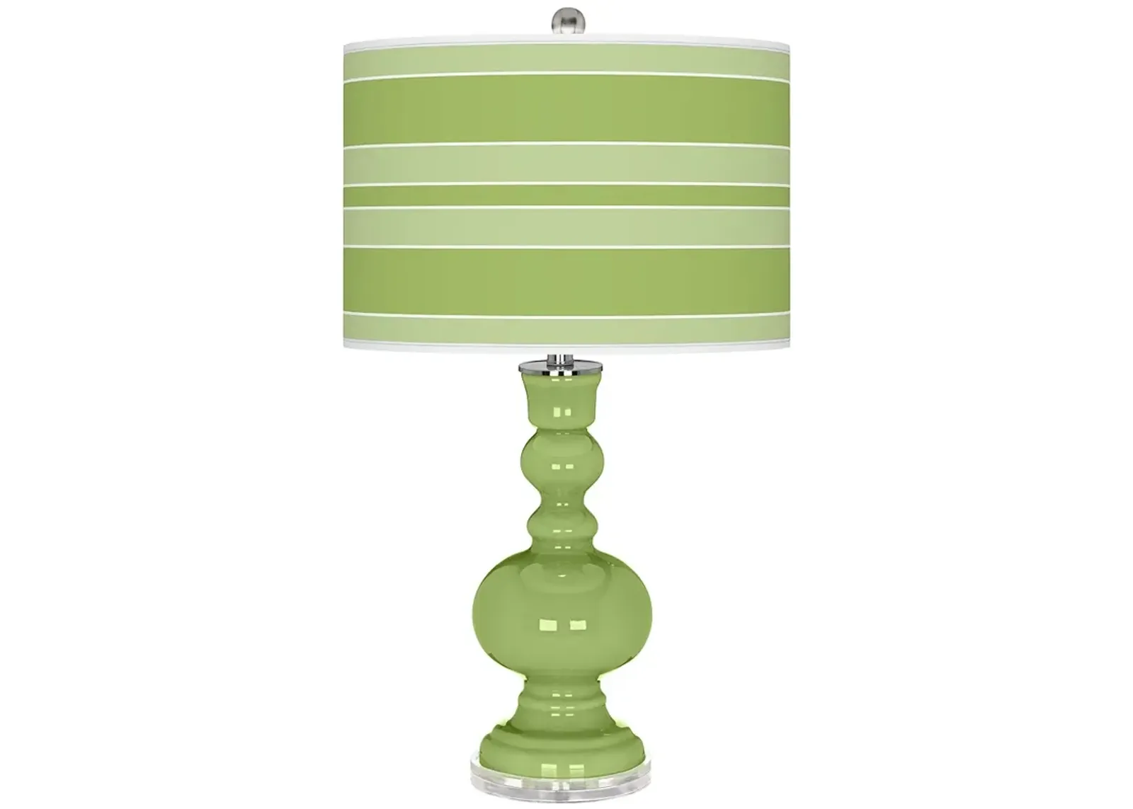 Color Plus Apothecary 30" Bold Stripe Lime Rickey Green Table Lamp