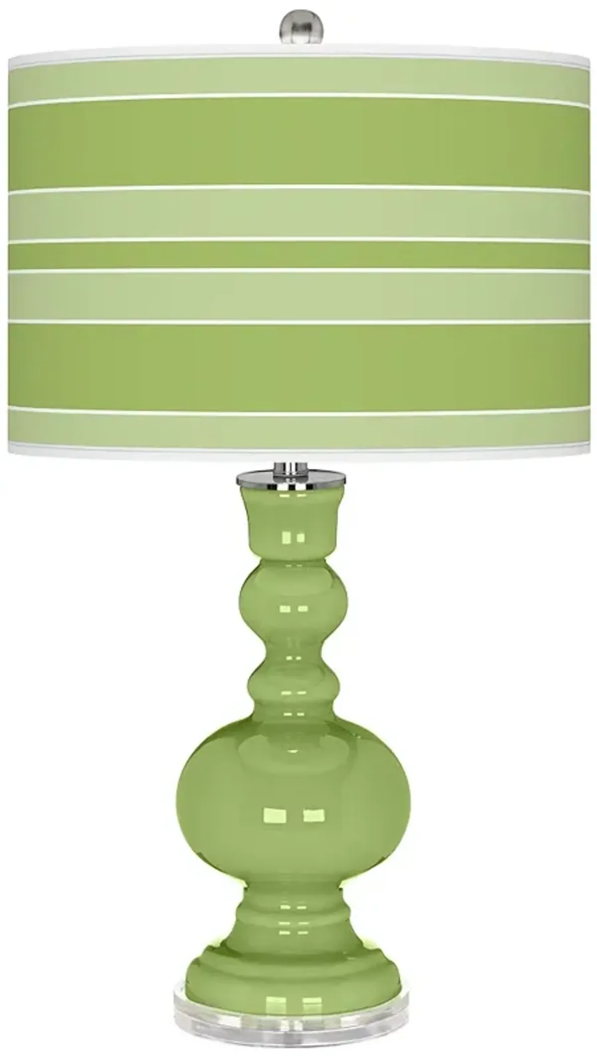 Color Plus Apothecary 30" Bold Stripe Lime Rickey Green Table Lamp