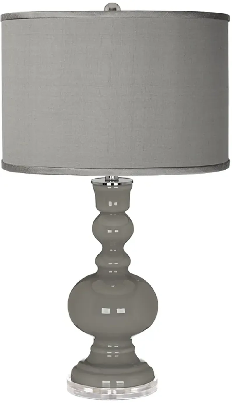 Color Plus Apothecary 30" Gray Faux Silk and Gauntlet Gray Table Lamp