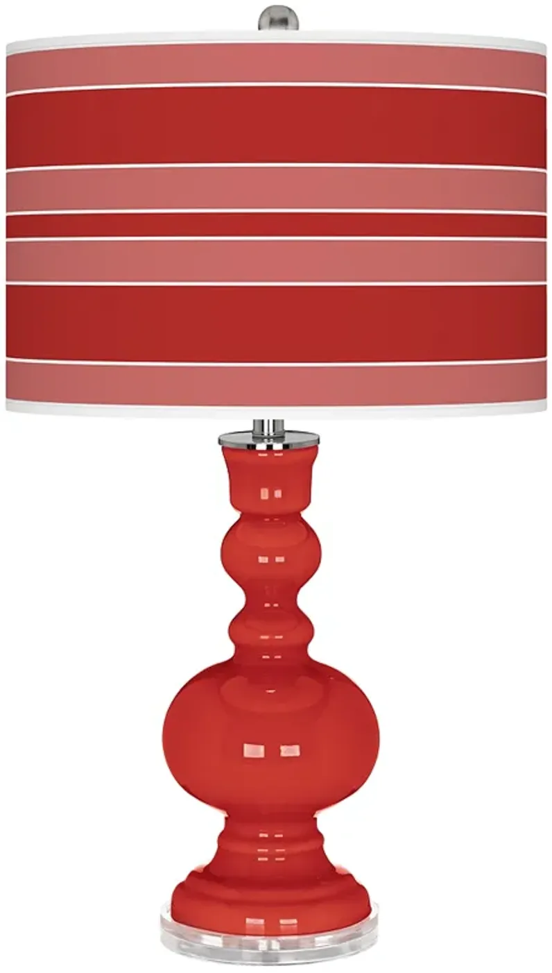Cherry Tomato Bold Stripe Apothecary Table Lamp
