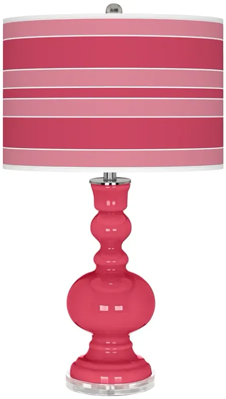 Eros Pink Bold Stripe Apothecary Table Lamp